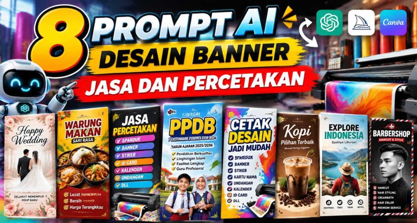 8 Prompt AI desain banner jasa dan percetakan